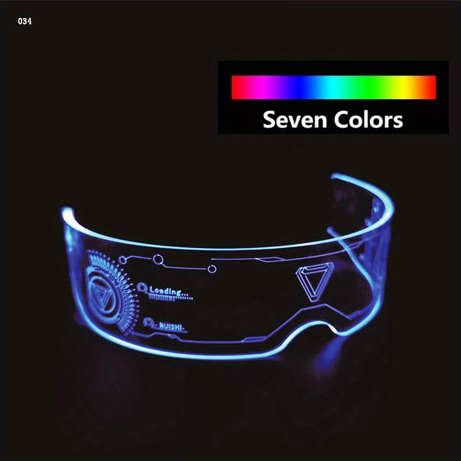 1pc Cool Glow In The Dark Color LED Light Up Glasses Glow Neon Glitter  Party Glasses For DJ Prom Party Decoration