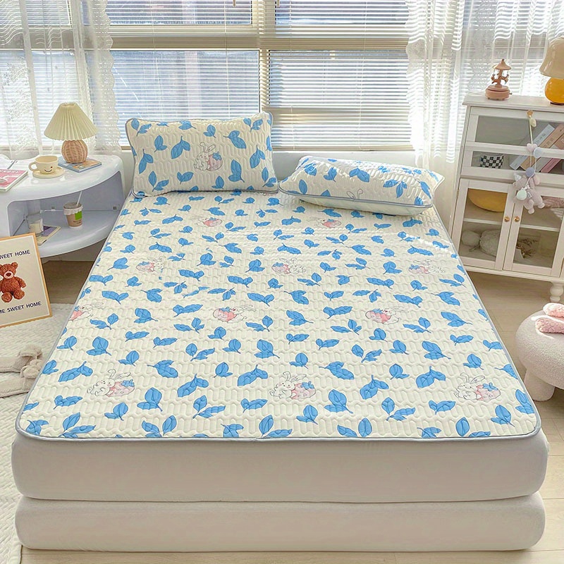 Summer Sleeping Mat Bed Mat Cool Fiber Bed Topper Foldable Soft Bedding  Sets Queen Size Anti-slip Protection Pad Bed Protector
