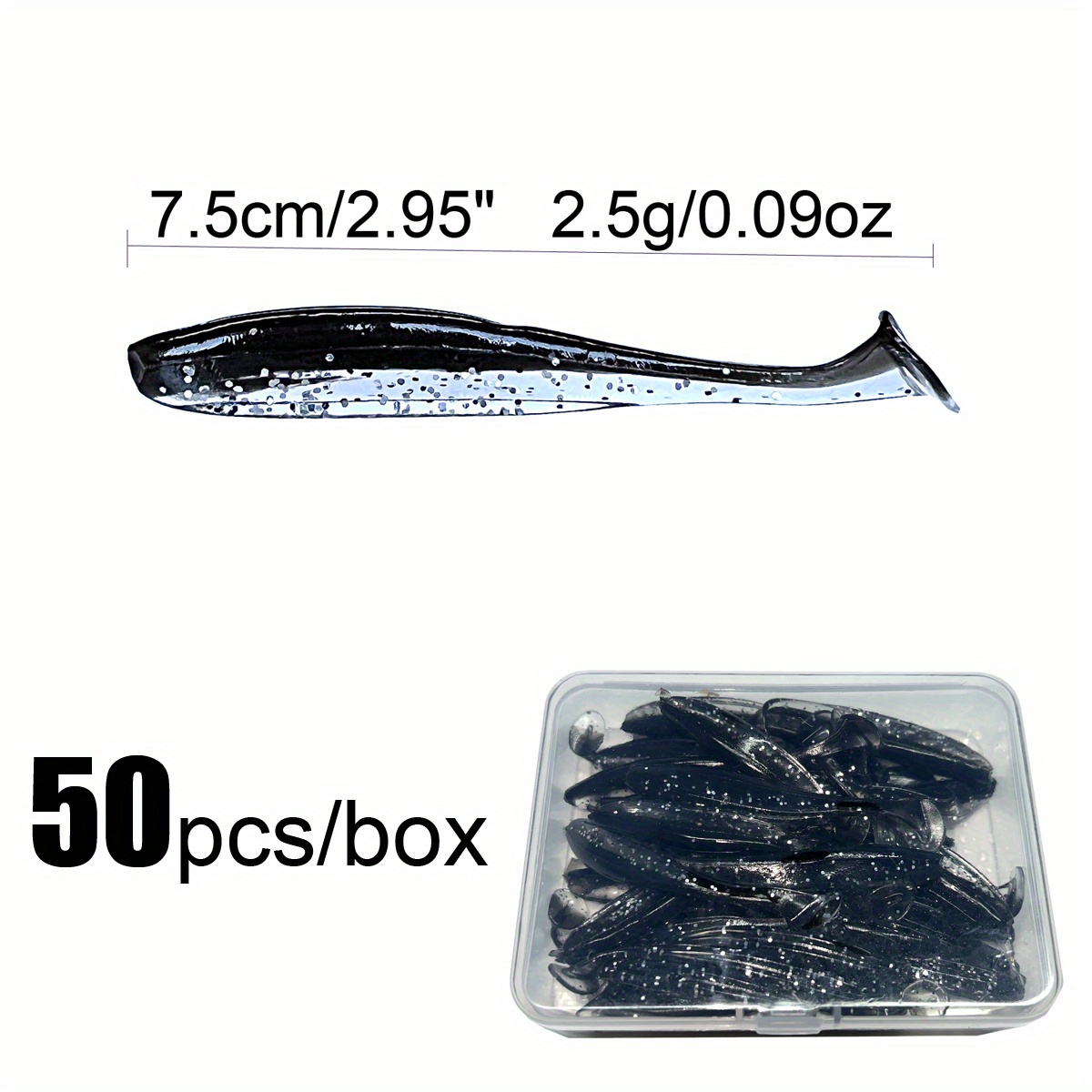 9PCS Soft Plastic Fishing Lures 2/2.5 Inches Paddle Tail Swimbait