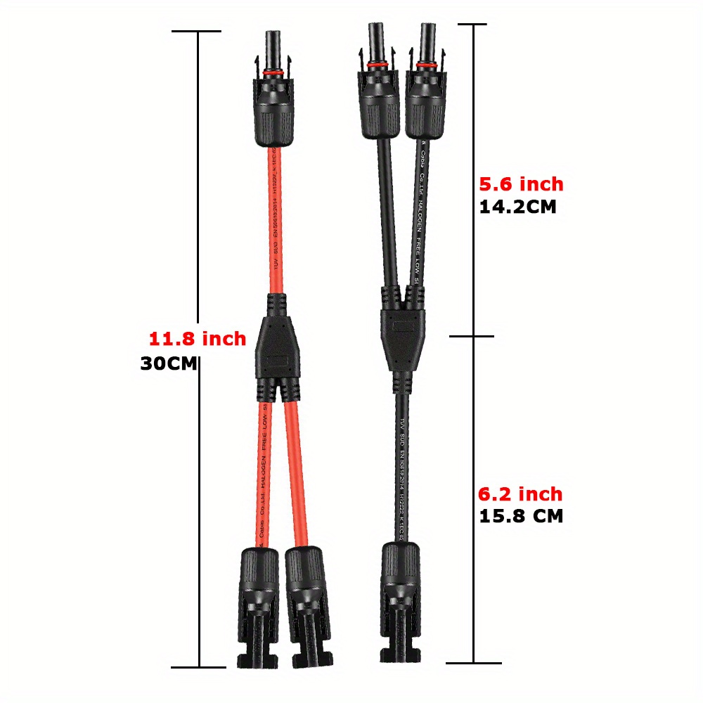 Newpowa 1 to 4 Y Solar Panel Connectors Parallel Branch Connector Cable  Wire for Solar Panel