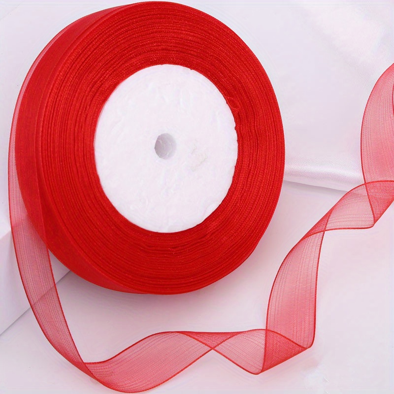 1 1/2 Red Ribbon, 1.5 Inch Ribbon, Red Sheer Organza Ribbon, Bright Red  Gift Ribbon, Gift Wrap, Wedding Supplies, Decorations 