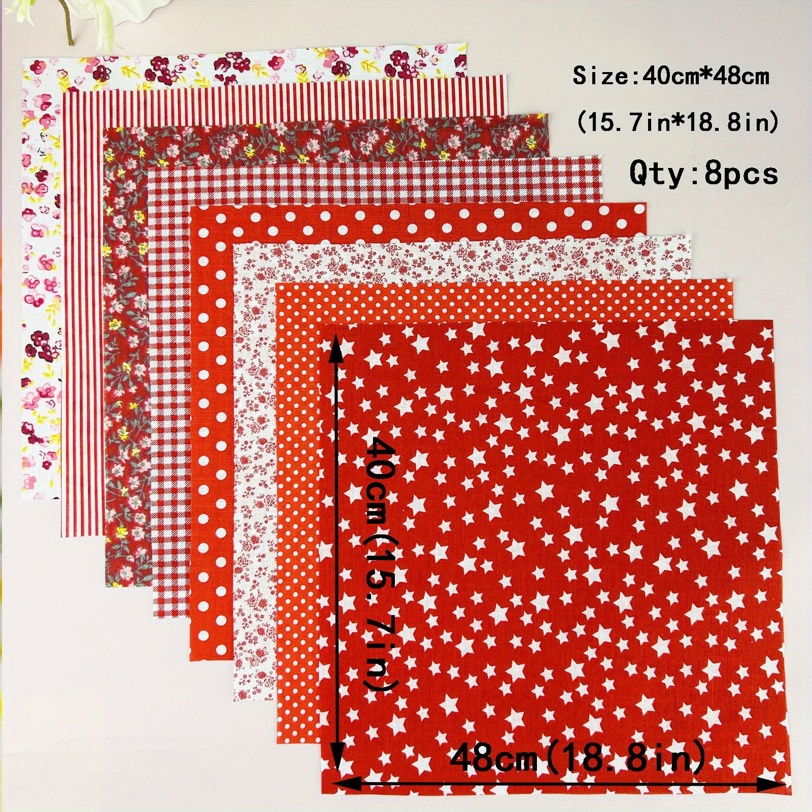 Image of 8pcs 15.7 X 18.8 Inch(40*48cm) Printed Floral Quilting Diy Handmade Doll Clothes Fabric And Doll Packaging Fabrics For Diy Crafts Handmade Accessory
