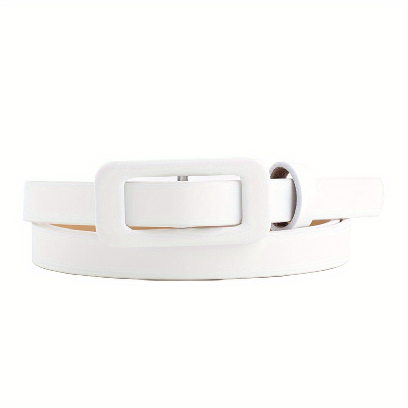 Image of Women's Vintage- Beige Belt With Square - No-drill Adjustable Thin Waist Belt For Casual & Formal Outfits, Versatile Fashion Accessory, Sleek Belt, Formal Belt, Minimalist Belt, Quality