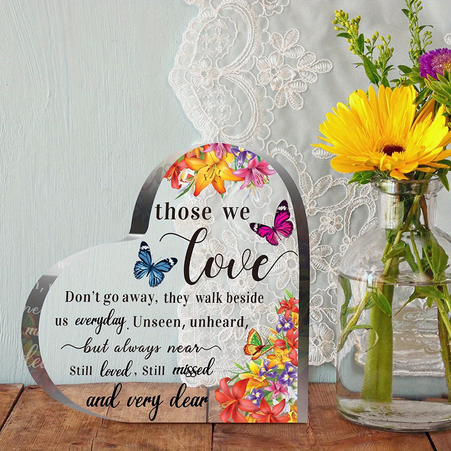 Acrylic Heart Condolence Gifts Loss Loved One Remembrance Temu