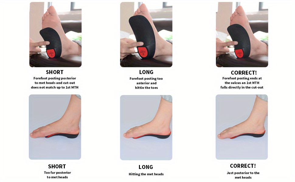 BAC 3/4 Orthotic Feet Insoles Arch Supports Inserts Relieve