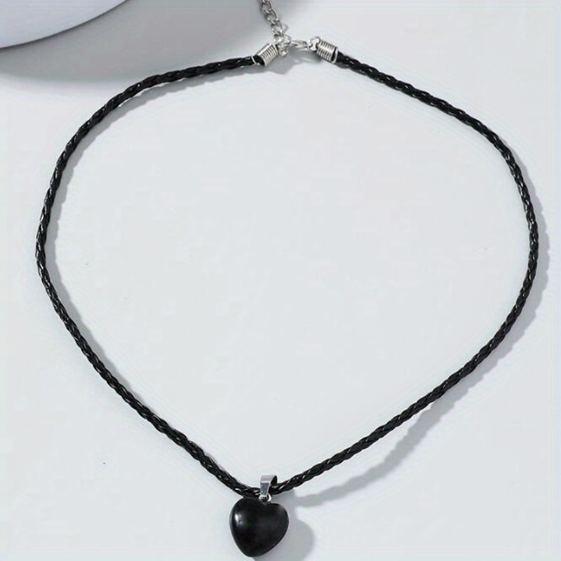 Natural Stone Leather Necklace, Natural Stone Choker Men