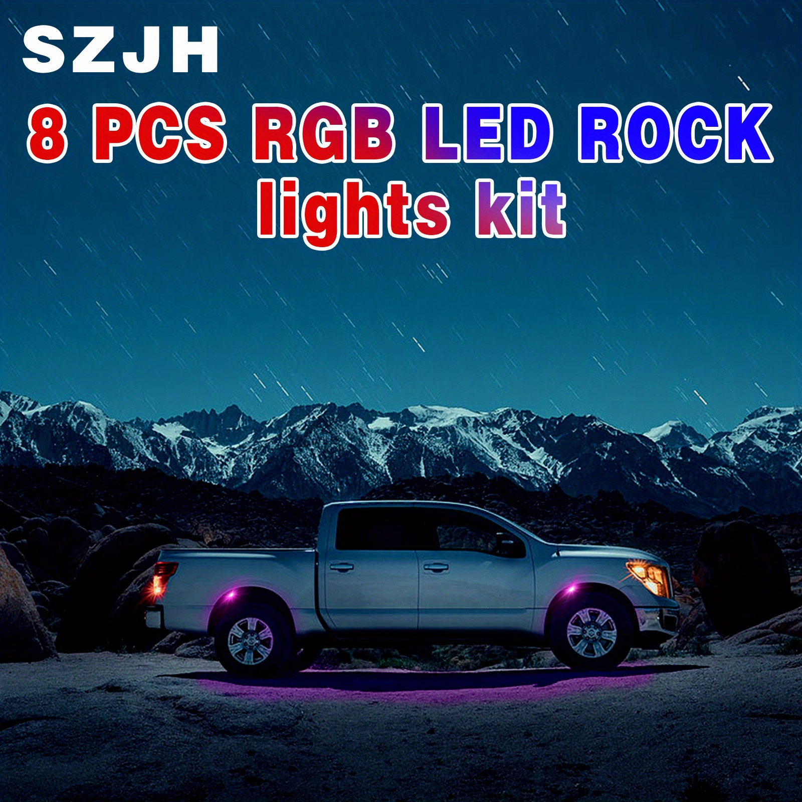 JHdril 8 Pods RGB LED Rock Lights Luz Exterior Multicolor - Temu