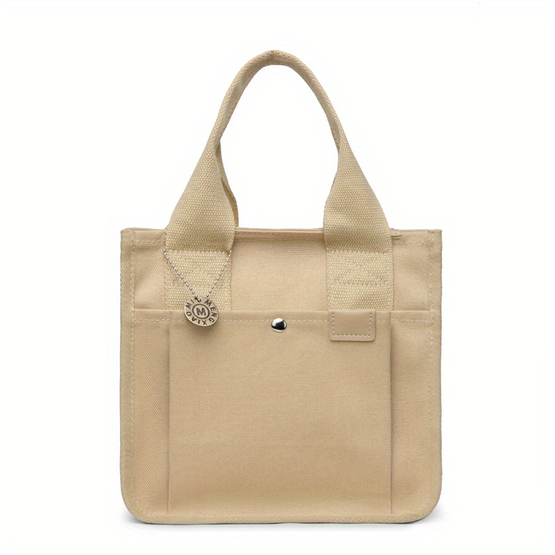 Canvas Tote Bag For Women Portable Lunch Box Bag Layer Handbags