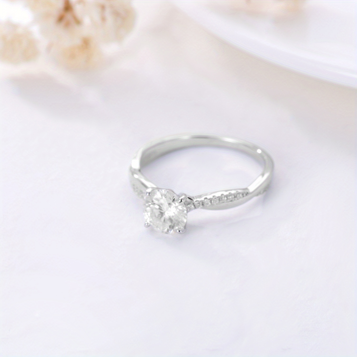 1 Moissanite Infinity Pave Ring S925 Silver