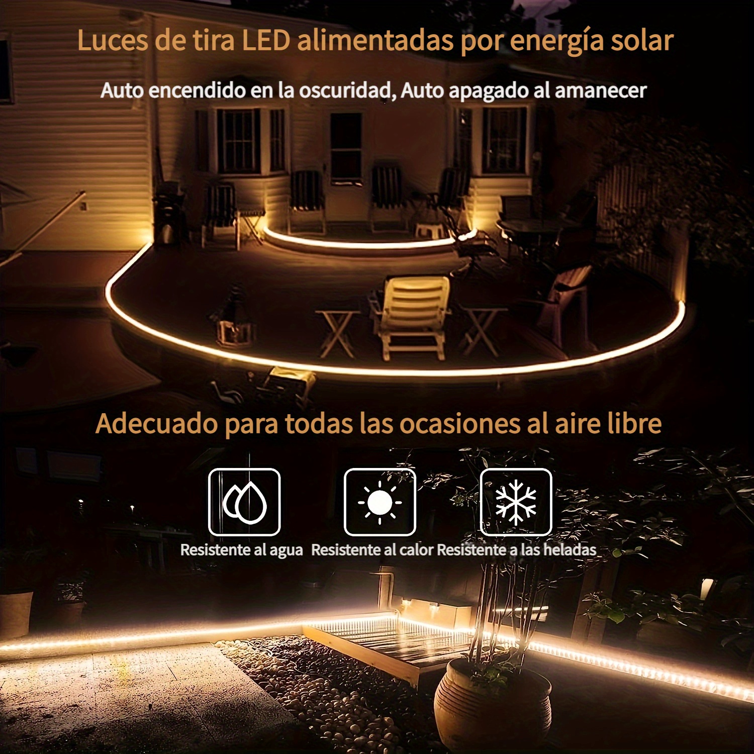 1 Paquete Tira Luz Led Solar 8 Modos Luces Navideñas - Temu Spain