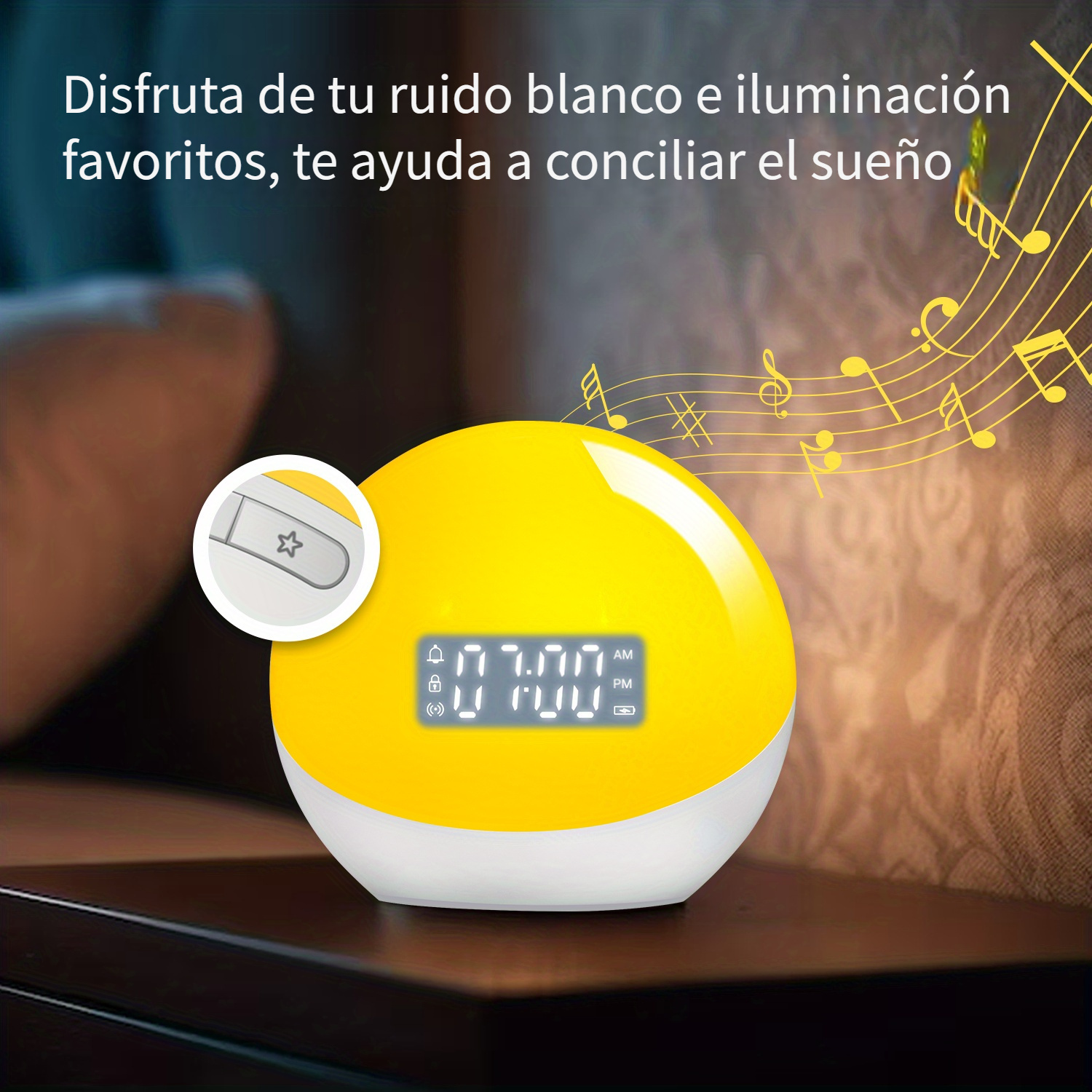 1 Reloj Despertador Inteligente Luz Amanecer Lámpara - Temu Chile