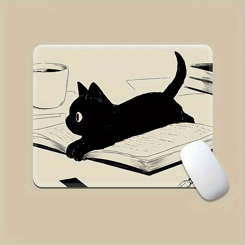 Tappetino per mouse con motivo di gatto, 24 x 19 cm, tappetino per