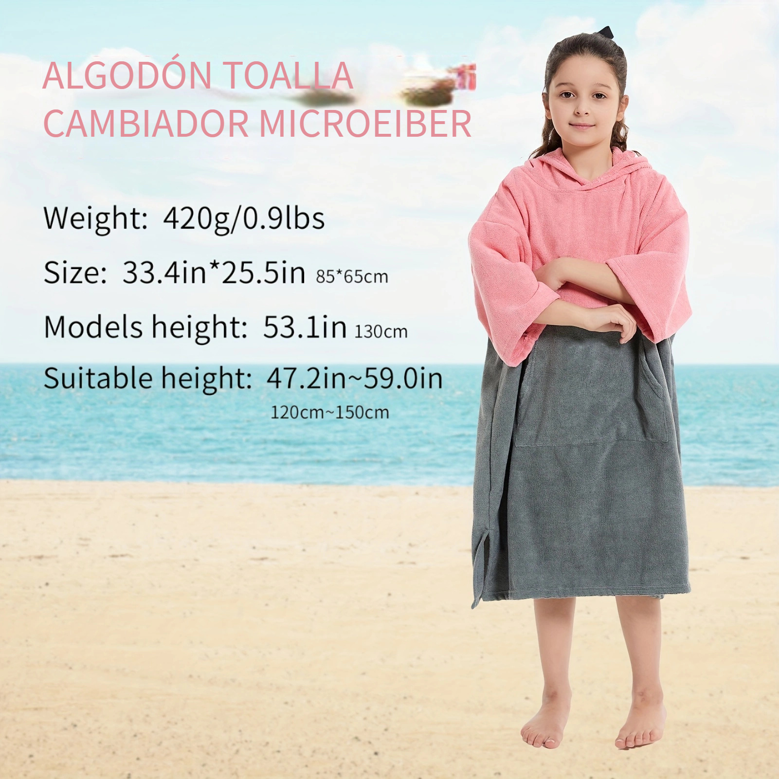 Albornoz Toalla Cambiador Niños Poncho Surf Absorbente - Temu Mexico