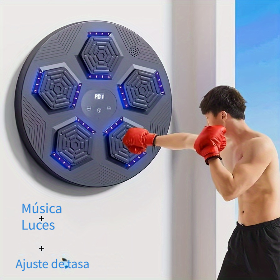  YAOJIA Máquina de boxeo musical, máquina de boxeo musical,  entrenamiento de boxeo montado en la pared, equipo de boxeo conectado con  Bluetooth recargable por USB con guantes, para niños y adultos 