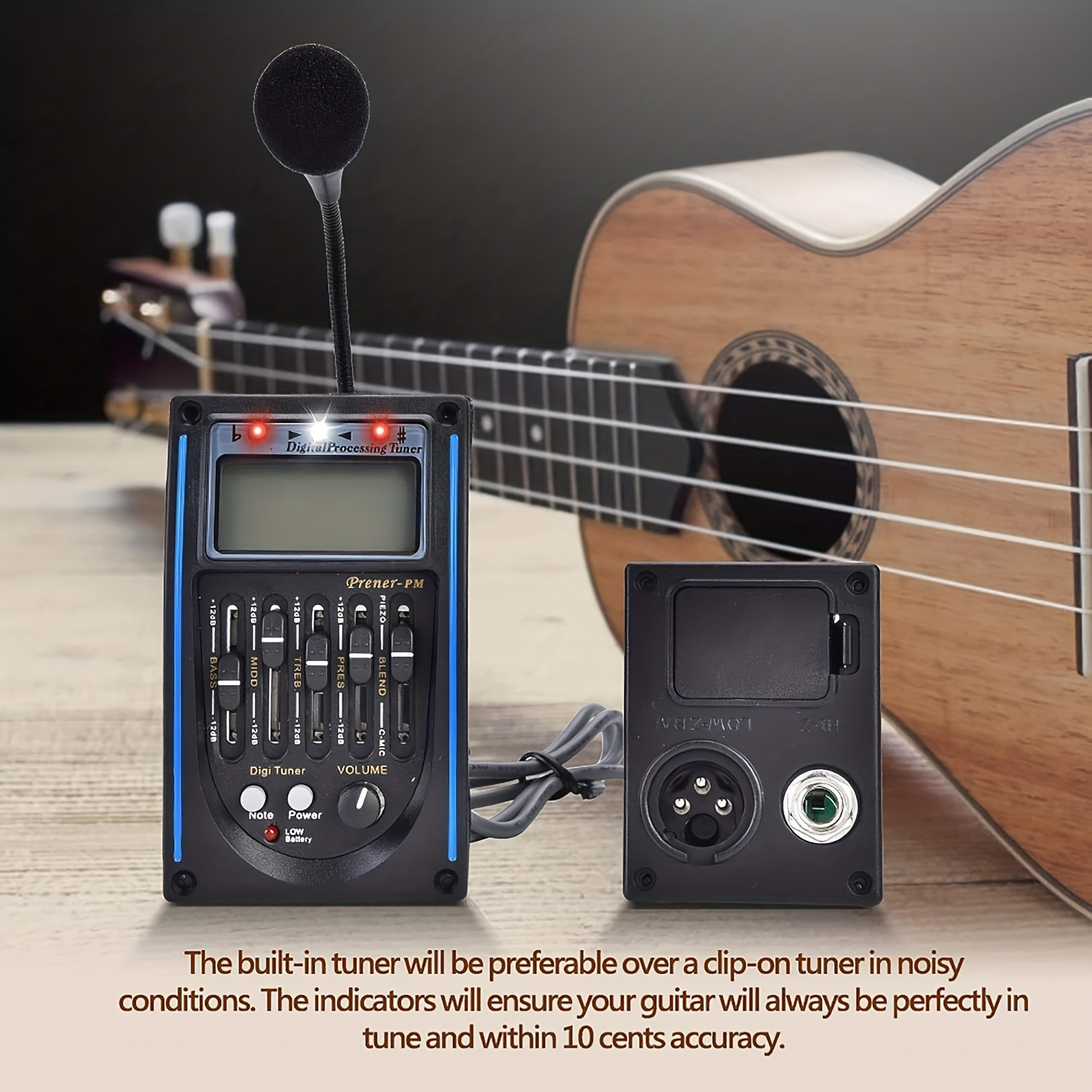 Five Section Electric Box Pickup With LCD Screen Tuner Classical Guitar Folk Guitar Pickup, Five Section Folk Classical With Microphone Pickup With LCD Screen Tuner, Wooden Guitar Folk Classical Universal Pickup Equalizer