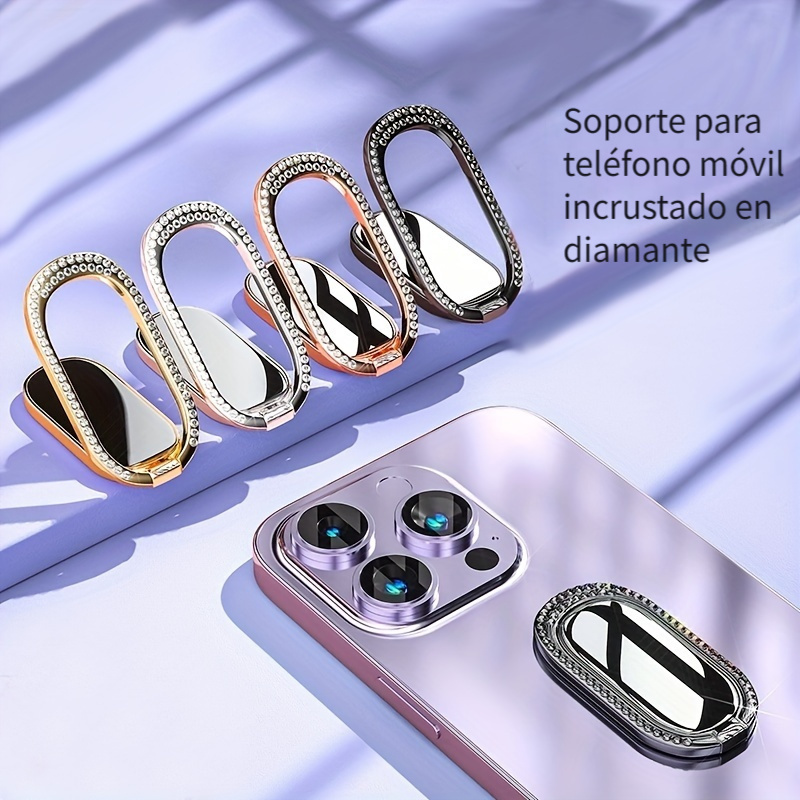 Soporte giratorio para teléfono celular, soporte de anillo de dedo  giratorio de 360°, soporte de anillo de teléfono móvil de metal para  teléfono