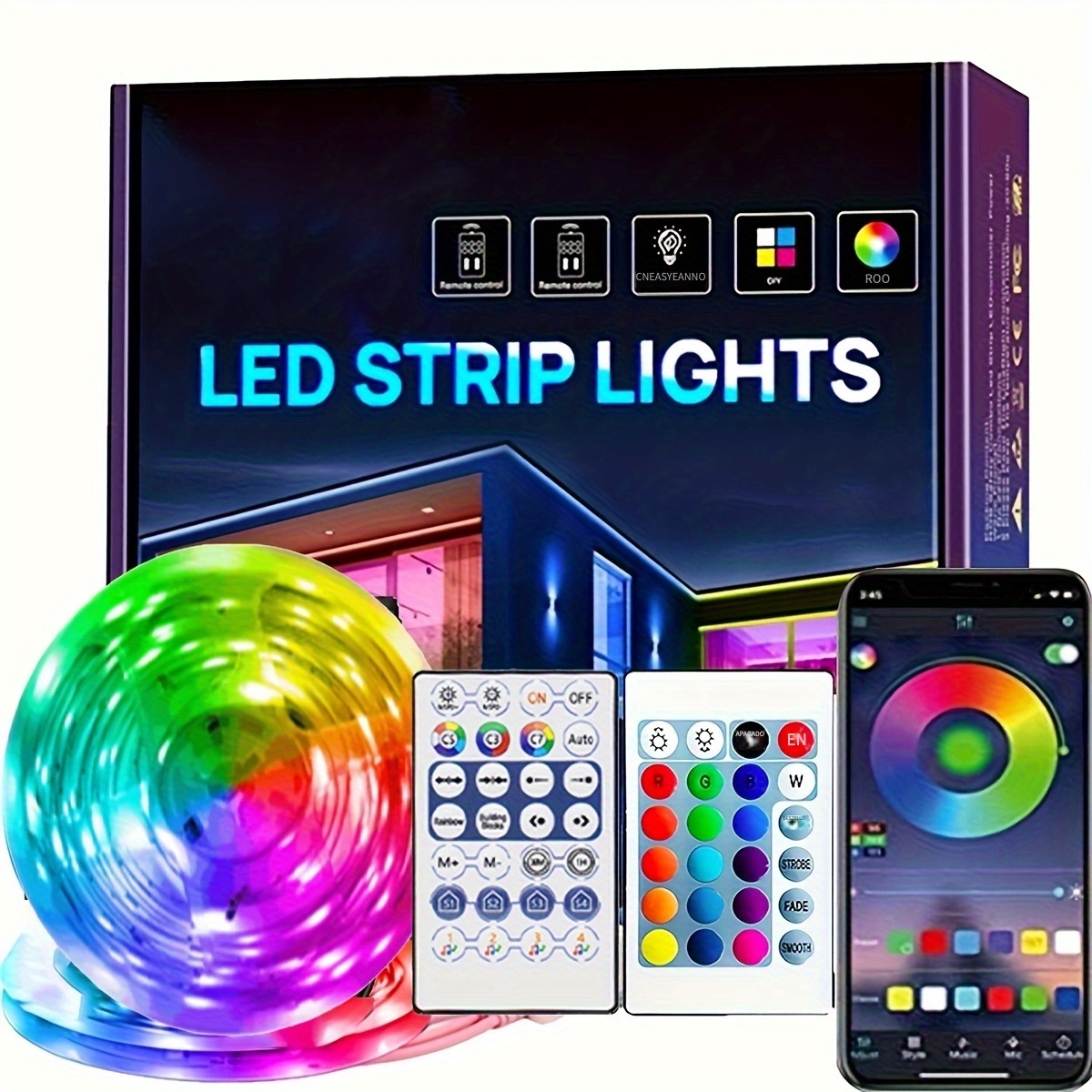  Govee Tira de luces LED RGBIC de 16.4 pies, luces LED que  cambian de color WiFi, control segmentado, funciona con Alexa y Google  Assistant, luces LED de música para dormitorio, cocina