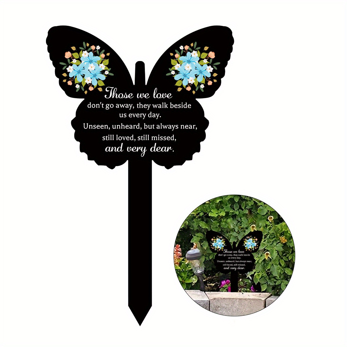 

1pc Acrylic Garden Suncatcherss Commemorative Plaque Pile Acrylic Cemetery Mark Black Commemorative Garden Pile Sympathy Cemetery Pile Outdoor Cemetery Waterproof Cemetery Decoration, Shape