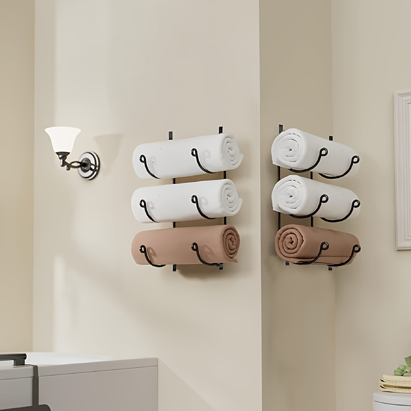 Soportes Para Toallas De Baño, Soporte De Almacenamiento De Toallas,  Soporte De Toallas De Baño Montado En La Pared, Organizador De Toallas De  Baño, S