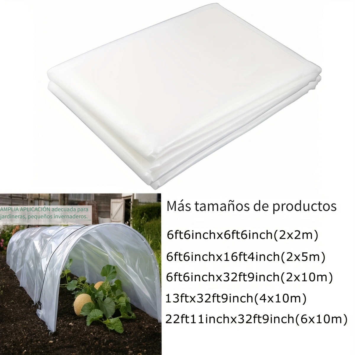  LJIANW - Lona transparente para invernadero, película de  plástico de polietileno transparente, resistente a los rayos UV,  aislamiento térmico resistente a la lluvia, para túnel de cultivo y aro de  jardín