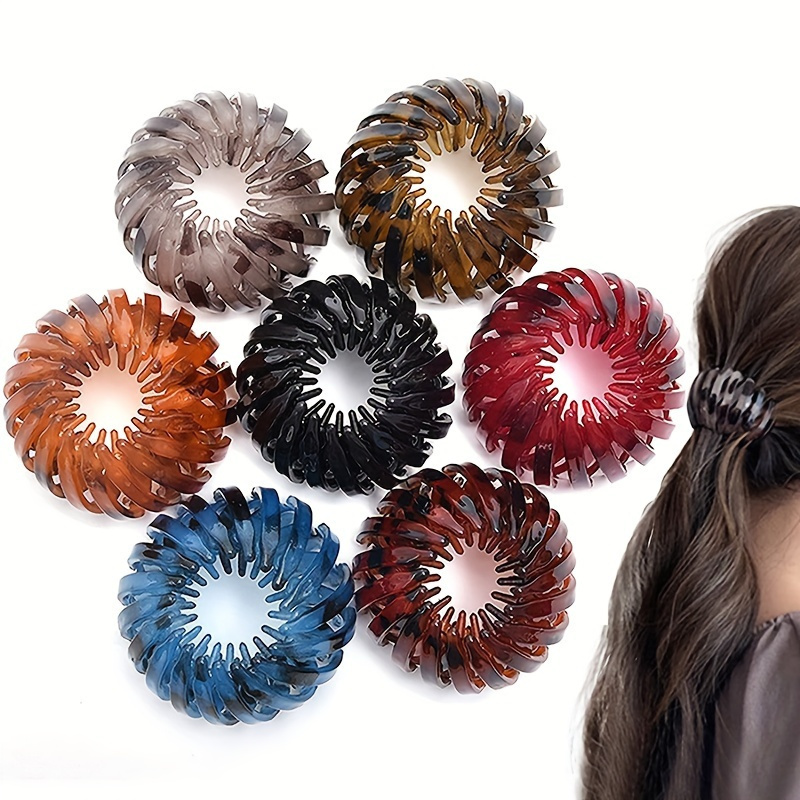 

7pcs Multi-color Bird's Nest Shaped Hair Clip Magic Hairpin Hair Bun Maker Expandable Ponytail Holder Hair Accessories For Women