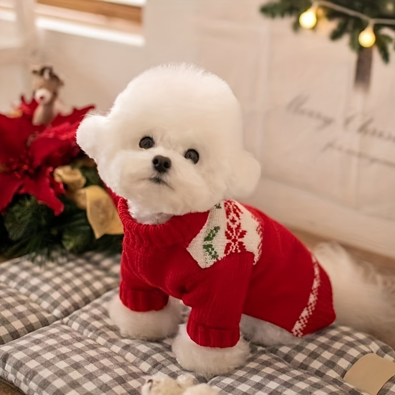 

Dog Christmas Sweater, Autumn And Winter Cute Plush Tank Top Pet Clothes, Puppy Coldproof And Warm Plush Sleeveless Vest