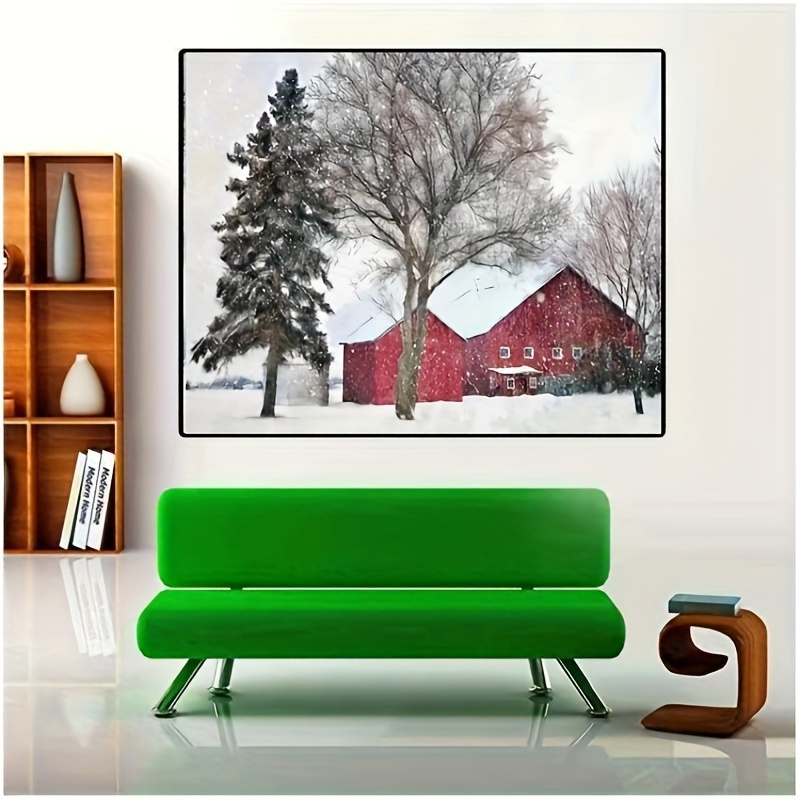 

Christmas Snow Scene Diamond Painting Kit 5d Diamond Art Set, With Diamond Gemstone Painting Art And Crafts Home Wall Decoration