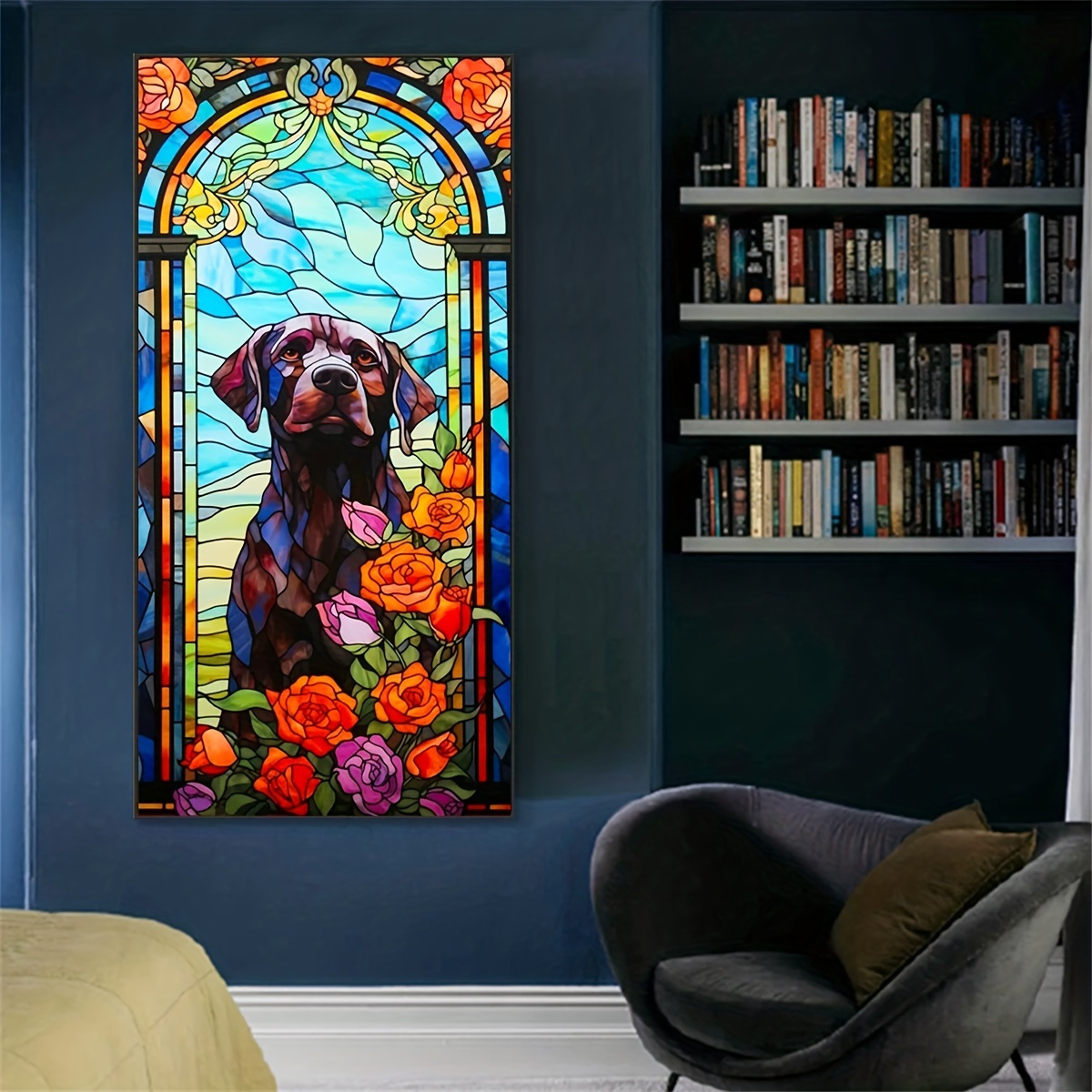 

1pc Large Size 50*100cm/19.7inx39.4in Frameless Diy Handmade 5d Diamond Painting Flower Dog Full Diamond Painting Art Embroidery Cross Stitch Painting Diamond Painting Art Craft Wall Decoration