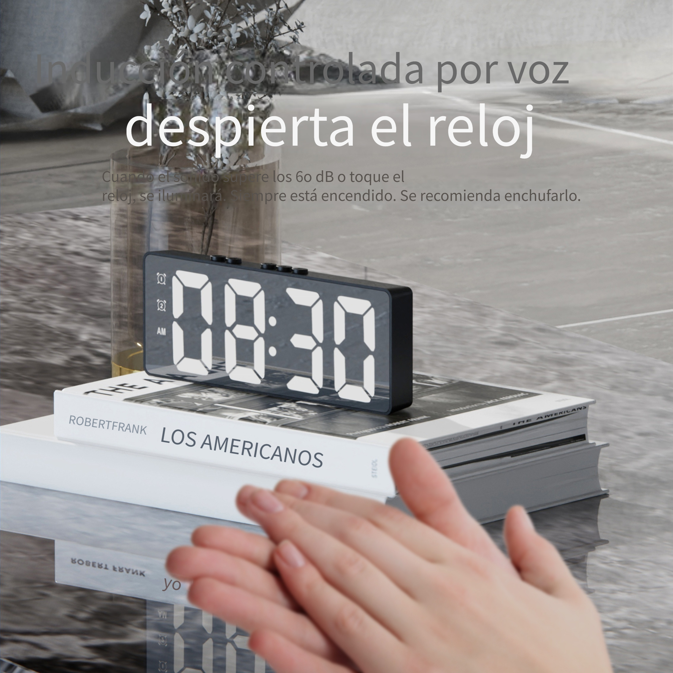 1pc Reloj Despertador Digital Control Voz Plástico Temperatura Fecha Doble  Alarma Modo Nocturno 5 Niveles Brillo Snooze Reloj Mesa 12/24h Función  Anti-interferencia Reloj Led Electrónico - Batería No Incluida - Hogar  Cocina 