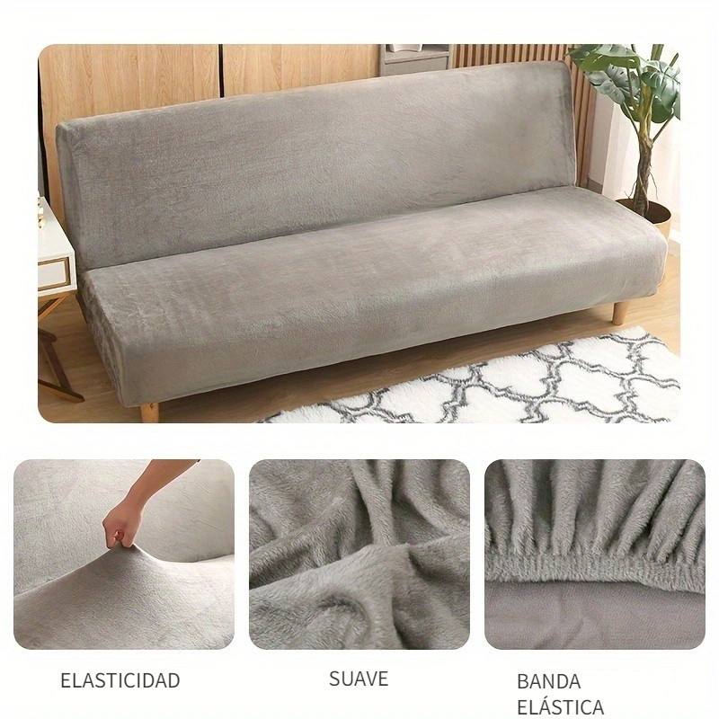  HUIJU Funda de sofá sin brazos para cama 160-190 Futón sin  brazos funda de sofá cama doble cubierta sin brazos funda de sofá de 2  plazas, funda elástica para futón sin