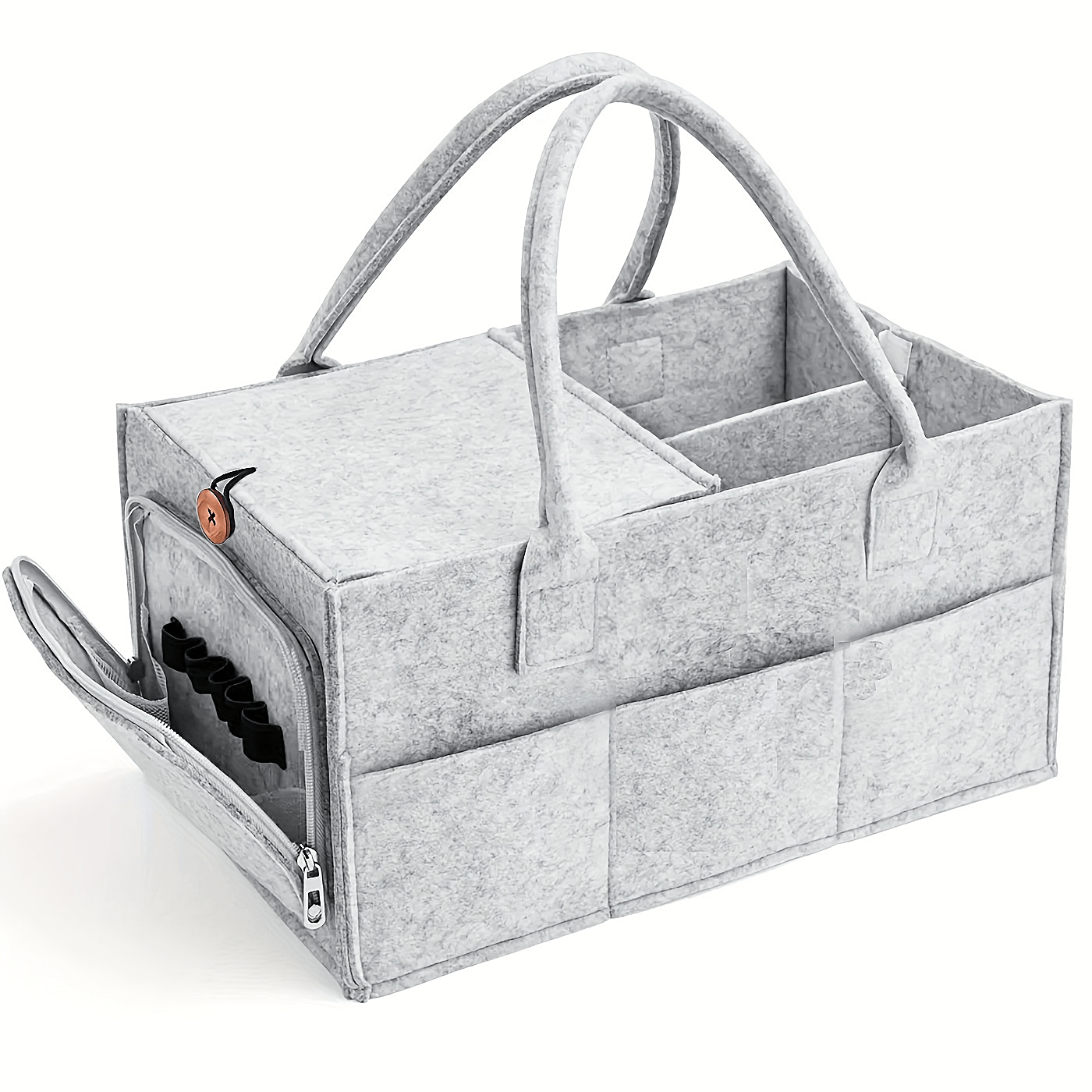 Diaper Caddy Organizer Baby Nursery Storage Basket with Zipper Lid