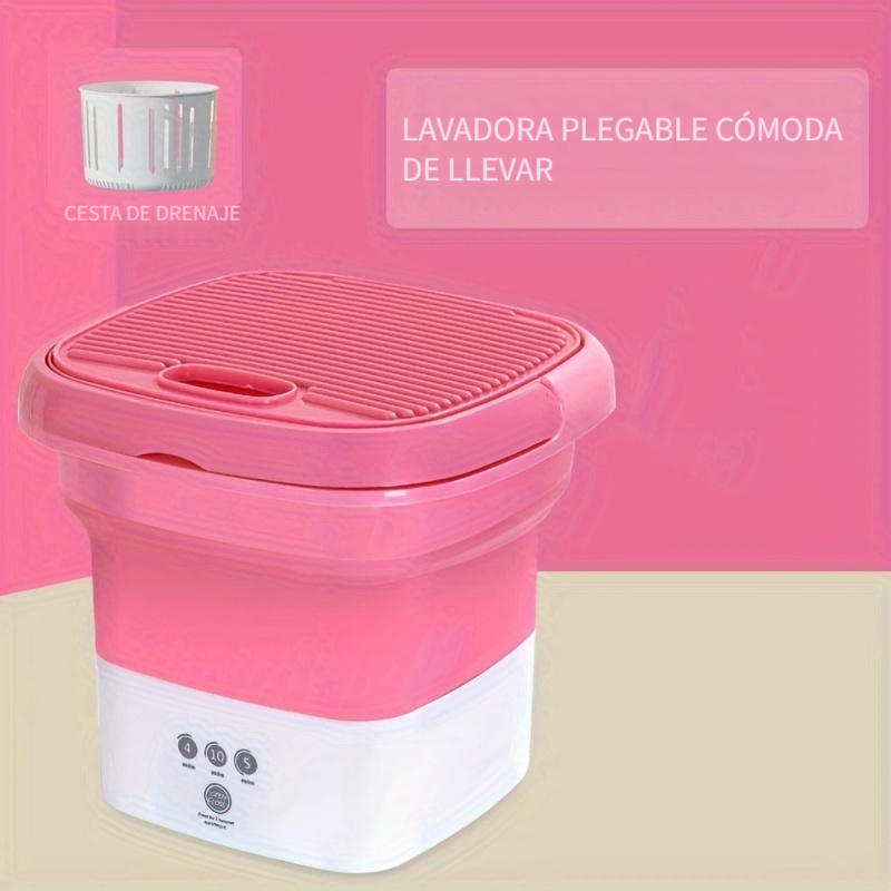 Lavadora Portátil Pequeña Lavadoras plegables Mini pequeña lavadora portátil  con cesta de drenaje (v Libre de BPA