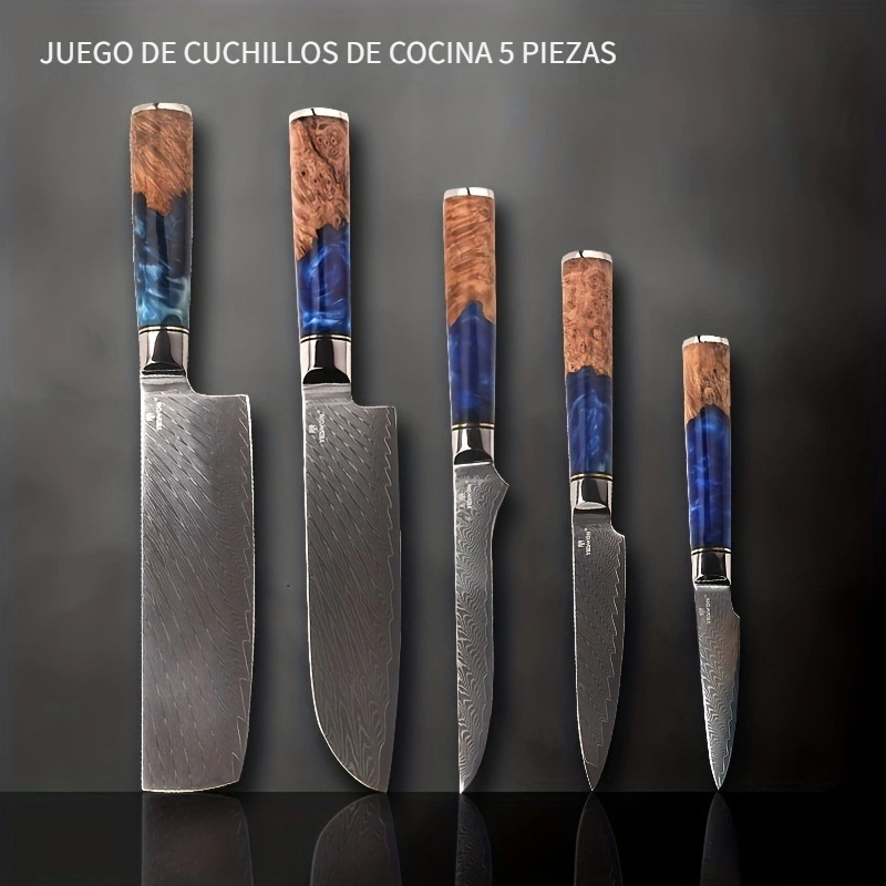 Juego Set De Cuchillos Para Cocina 5 Piezas Profesional Acero Inoxidable  Chef