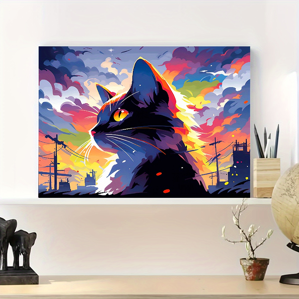 Cheap RUOPOTY Diy Paint By Number For Adults Canvas Cat Animals Kits  Acrylic Easy Painting By Numbers For Wall Home Decor With Frame