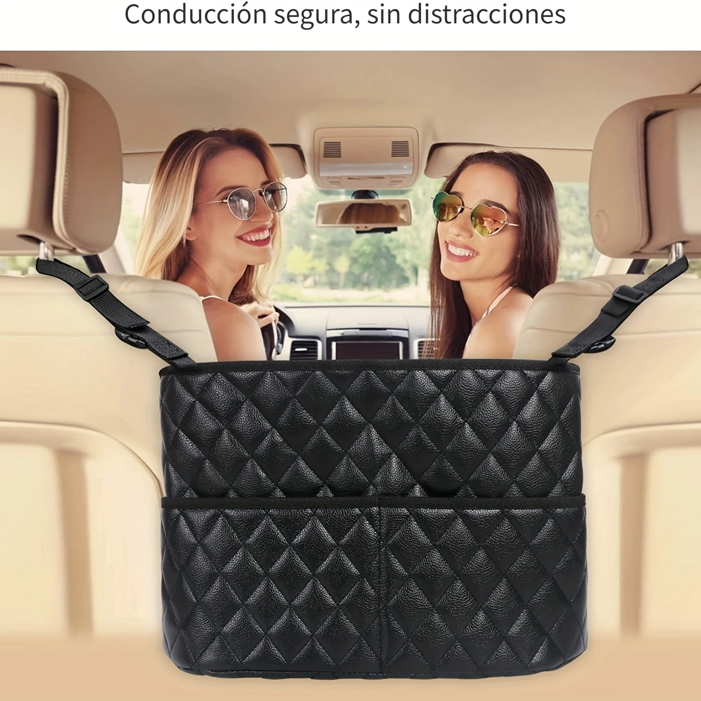 Porta bolso con bolsillos de red para coche organizador - Temu