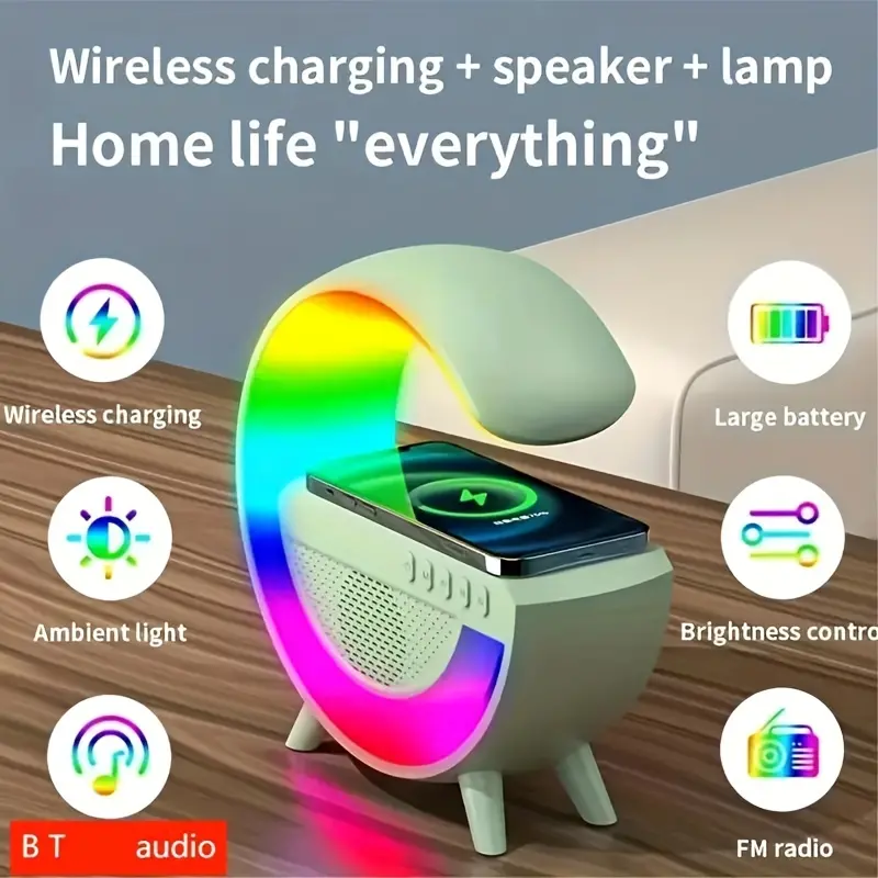 Big G Lamp Sound Atmosphere Lamp, Fashion Technology Atmosphere Lamp, Can  Play Music, Adjust Lights, Wireless Charging, Decorative Beautiful,  Suitable For Various Occasions, Practical Gifts - Temu