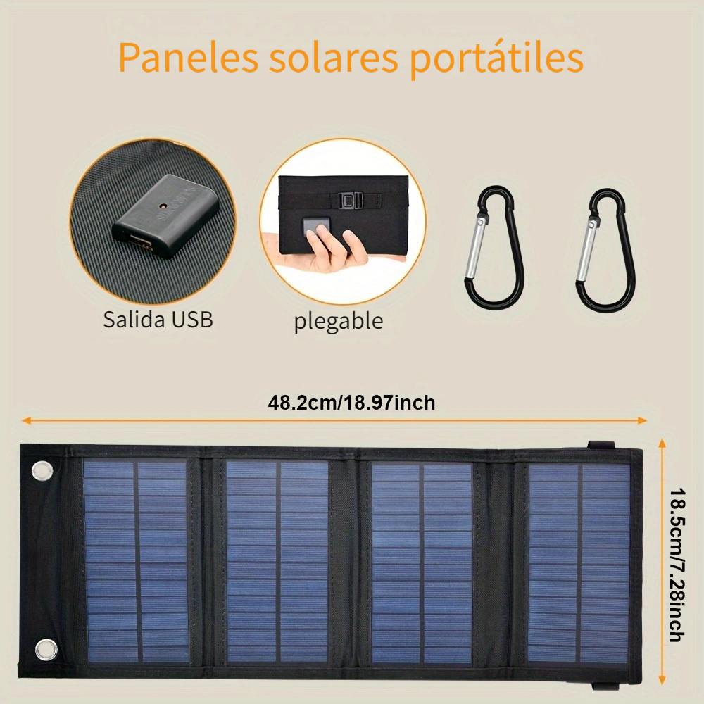 Panel Solar plegable de 300W, USB Dual/tipo C/CC, cargador de Panel Solar  plegable portátil para exteriores, para teléfono, RV, coche, Camping – Los  mejores productos en la tienda online Joom Geek