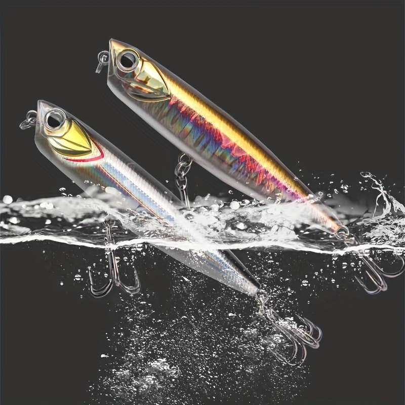 lanema Topwater Fishing Bass Lures Floating Pencil Baits Artificial Hard  Baits Swimbait Lures with BBK-Hook for Bass Trout-Pike Pencil Popper  Fishing Lure, Spoons -  Canada
