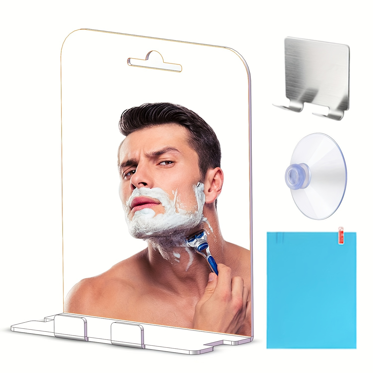 Tragbarer Nebelfreier Rasier-Duschspiegel Badezimmer-Antifog