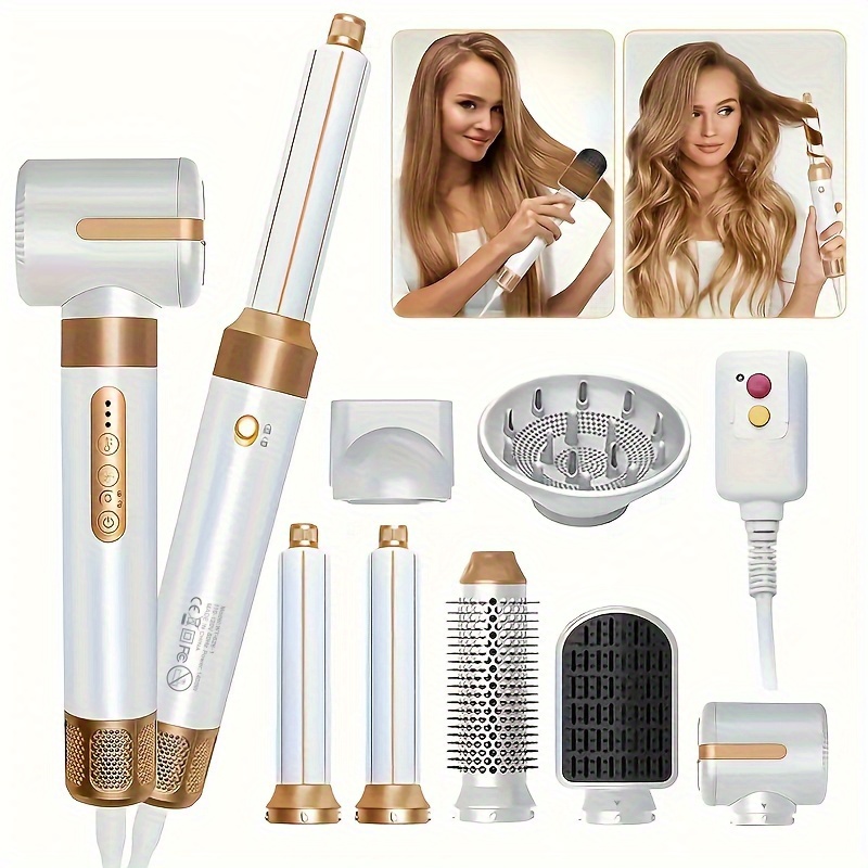 7 in 1 Hair Dryer Brush, 110,000 RPM High Speed Ionic Hair Dryer with  Diffuser, Magic Twist Air Style, Hair Straightener Brush, Air Curling Iron,  3 Temps & 3 Speeds Hair Dryer, Christm 