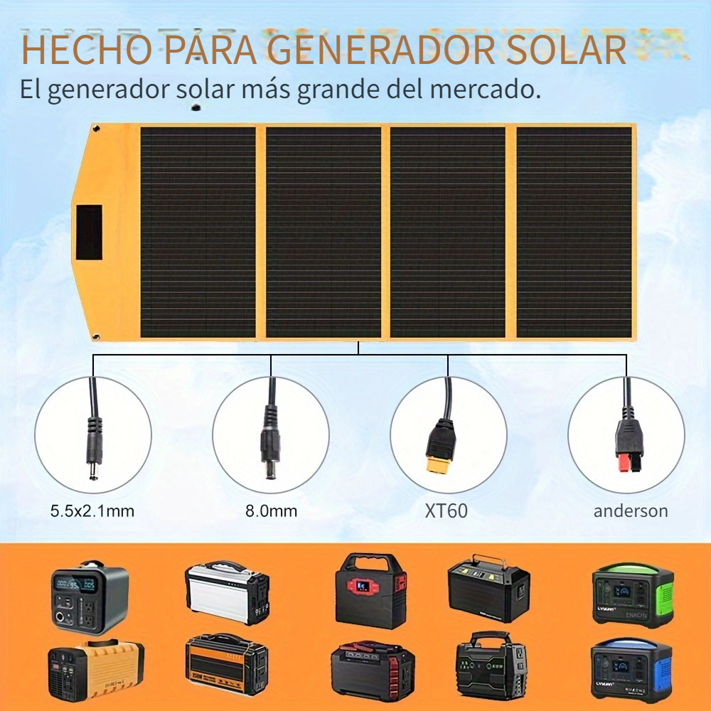 1pc 160watt 23.5% Alta Tasa Crecimiento Portátil Panel Solar - Temu