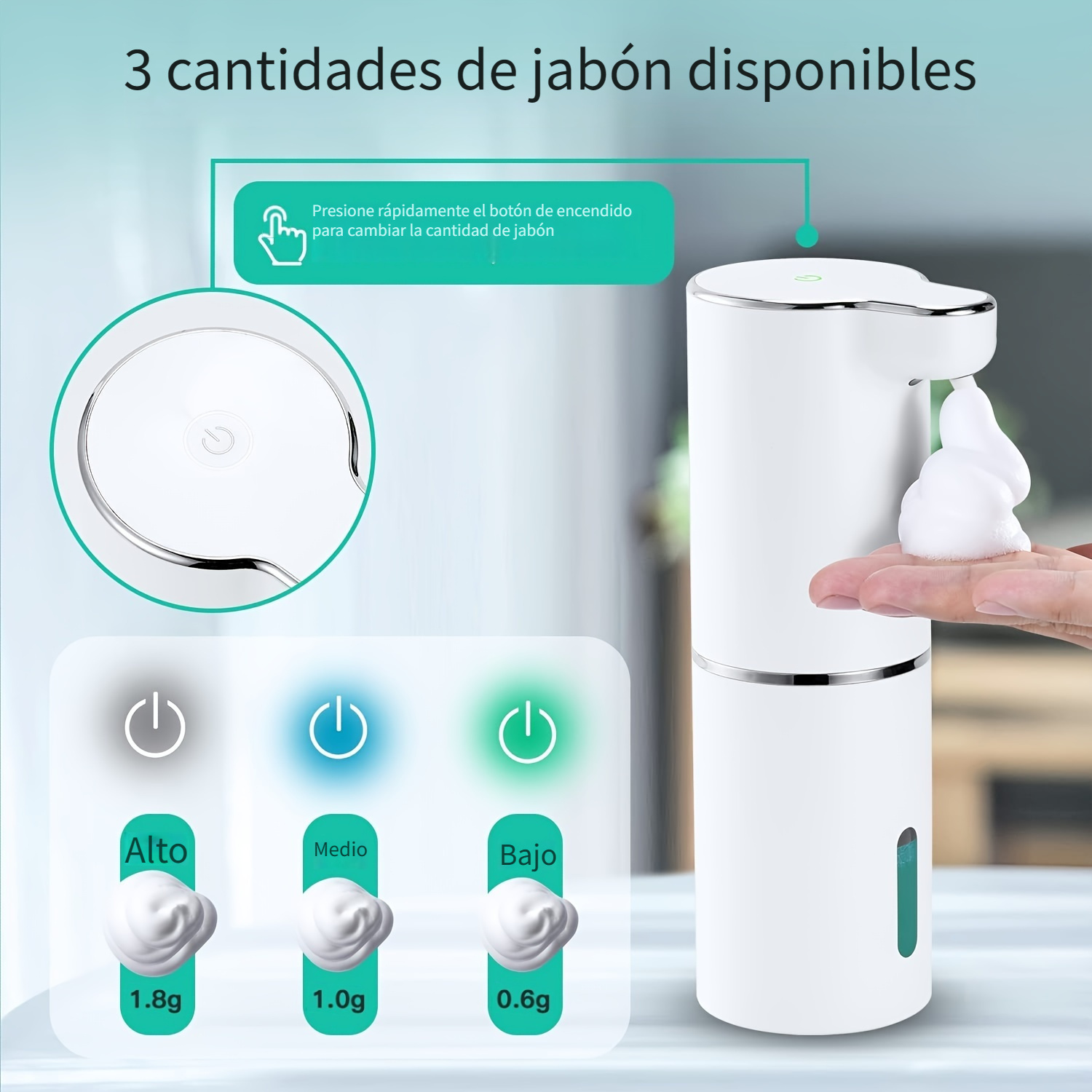 Dispensador automático de jabón sin contacto de 1 pieza - Temu