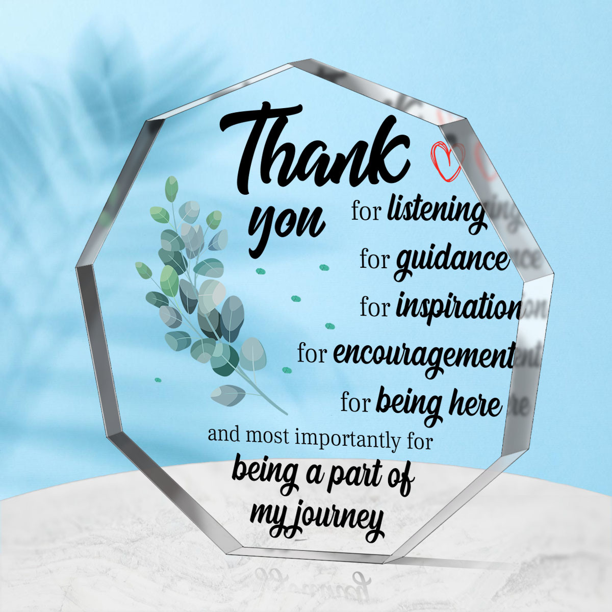 

1pc Acrylic Appreciation Plaque Keepsake - Thank You Gift For Teachers, Mentors, Coaches, No Power Required, Ages 14+ - Personalizable Token For Birthdays, Weddings, And Special Occasions