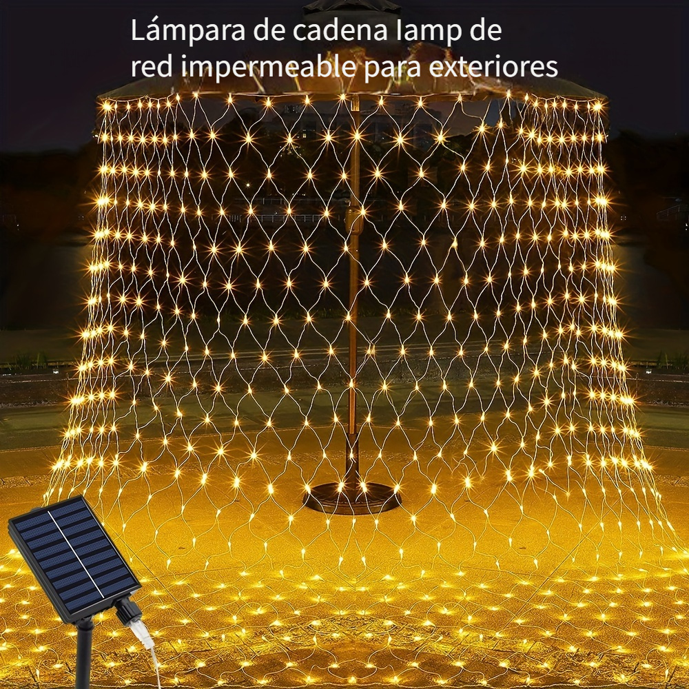 1 Cortina Luces Solares Exteriores 8 Modos Iluminación - Temu Chile