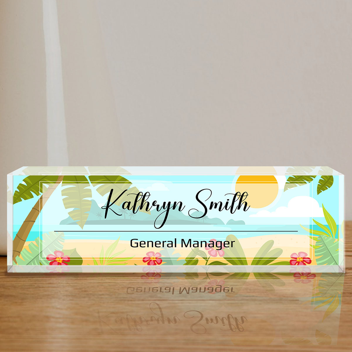 Desk Name Plate Personalized for Women Men, Acrylic Desk