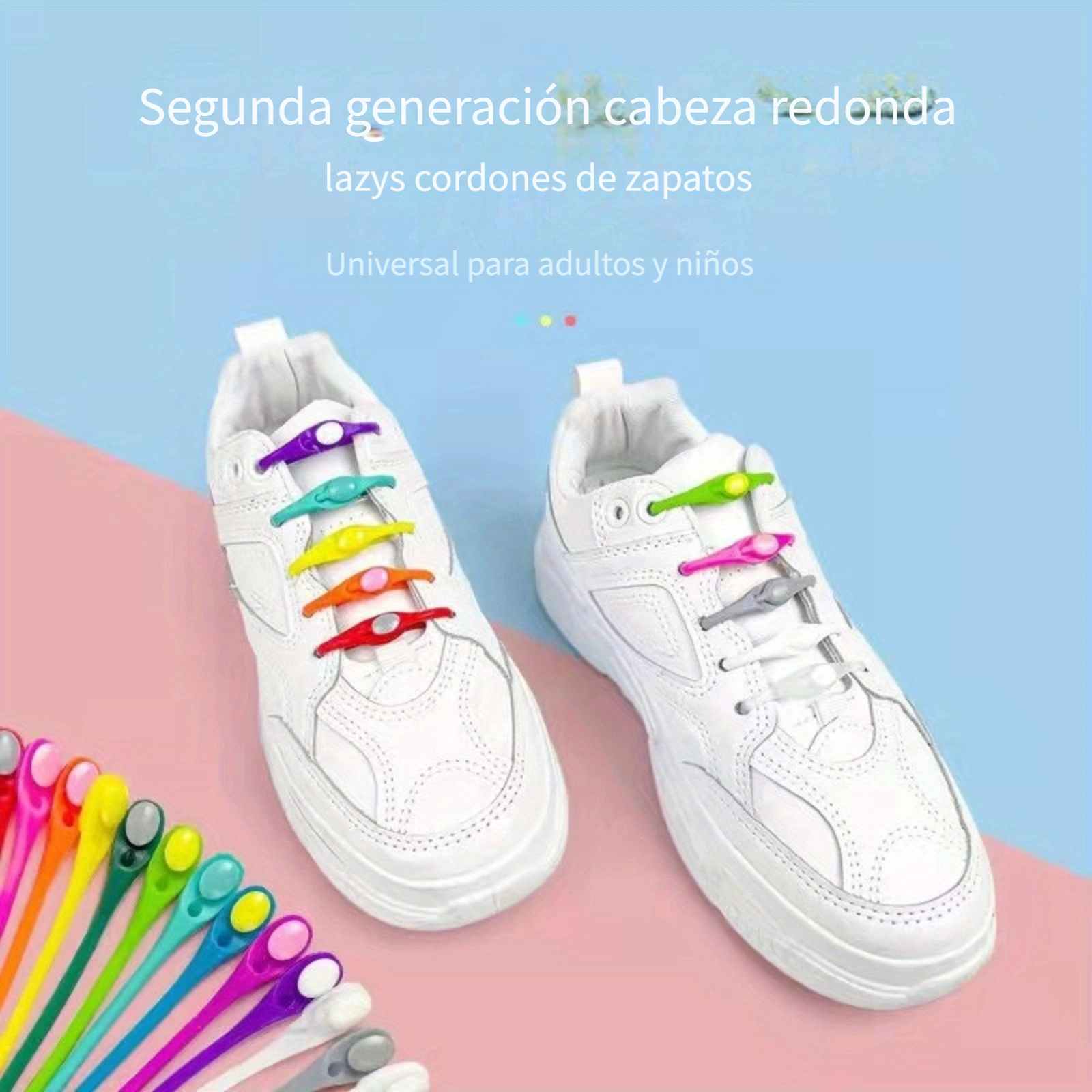 Cordones elásticos sin atar: con cordones magnéticos para zapatos para  adultos, cordones para zapatos sin atar, con hebillas de metal para niños