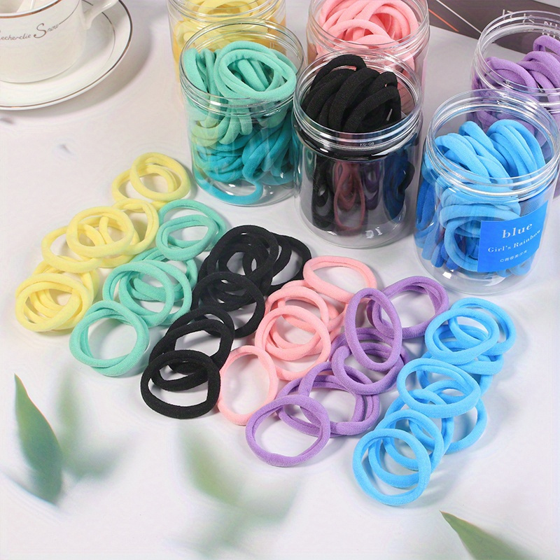Black Hair Ties, Seamless Ponytail Holders, No Damage Elastic Hair Bands  For Thick Heavy Curly Hair - Temu Italy