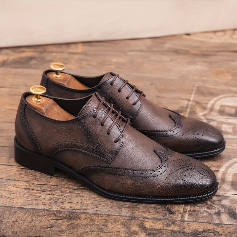 Men's Elegant Black Leather Oxford Brogue