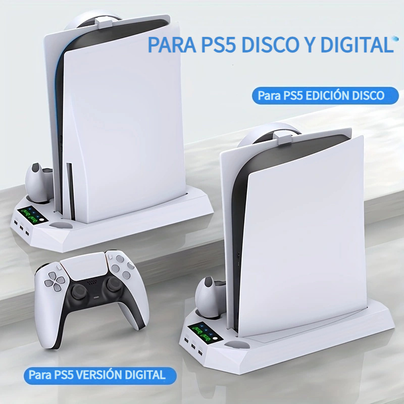 Soporte De Refrigeración Para Playstation 5 Con Cargador Dual de Mandos  PS5