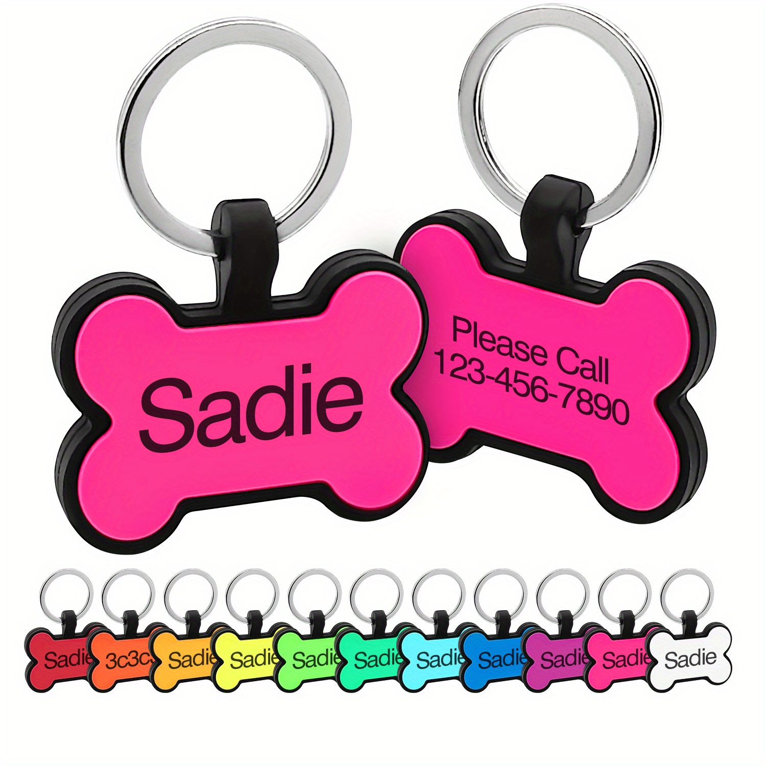 Personalized Dog Tag Pets Engraved Dog Name Tag Slide Cat Id Temu